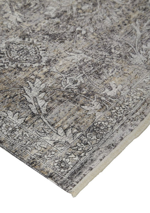 4' X 5' Tan And Gray Oriental Distressed Area Rug